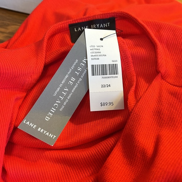 New with Tags Lane Bryant Red Ruffle Sleeve Tiered Wrap Dress Size 22 - Picture 8 of 11